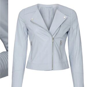 Slate & Willow Light Blue Leather Jacket